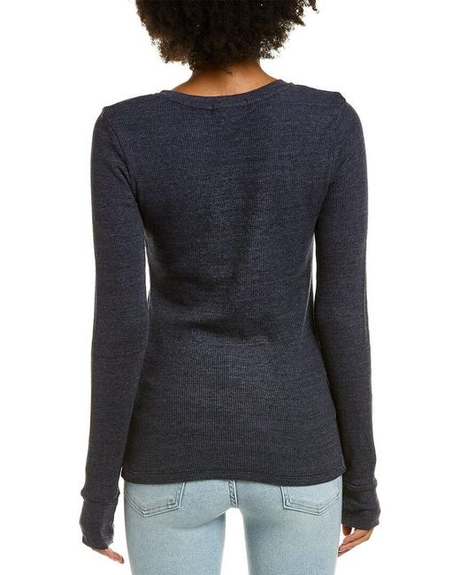 Michael Stars Blue Julie Thermal Top