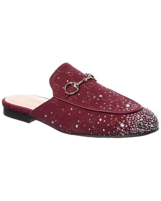Gucci Red Dnu Pack Princetown Gg Canvas Mule