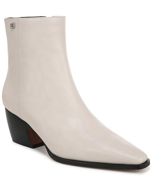 Franco Sarto White Vivian Leather Bootie