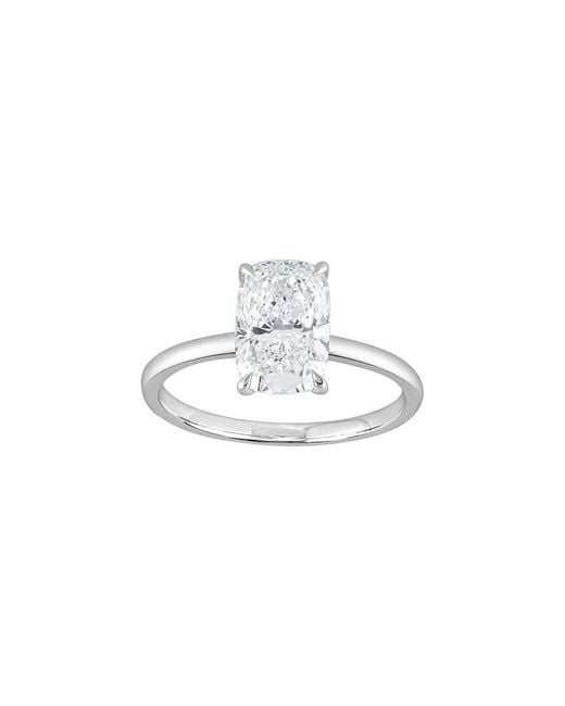 Lab Grown Diamonds White 14K 2.00 Ct. Tw. Lab-Grown Diamond Hidden Halo Engagement Ring