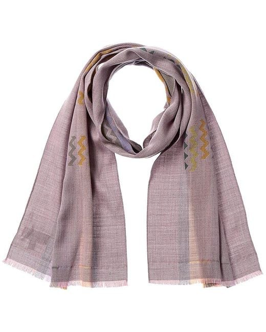 Missoni Purple Wool Scarf