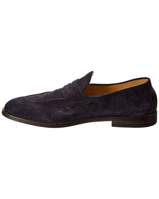 Brunello Cucinelli Blue Suede Loafer for men