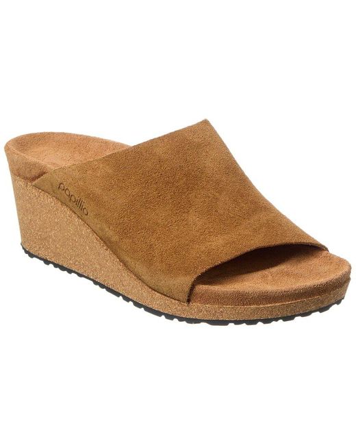 Birkenstock Brown Papillio By Namica Narrow Suede Wedge Sandal