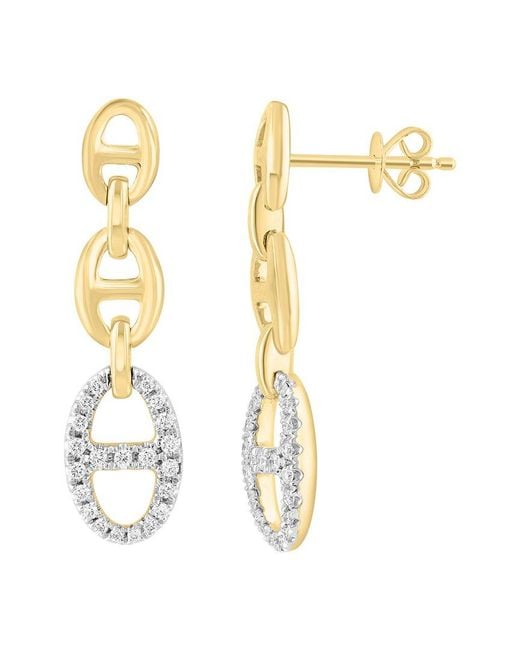 Effy Fine Jewelry Metallic 14K 0.34 Ct. Tw. Diamond Earrings