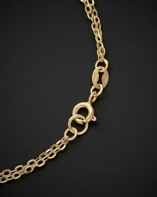 Italian Gold Black 14k Fancy 3-link Forzatina Double Strand Bracelet