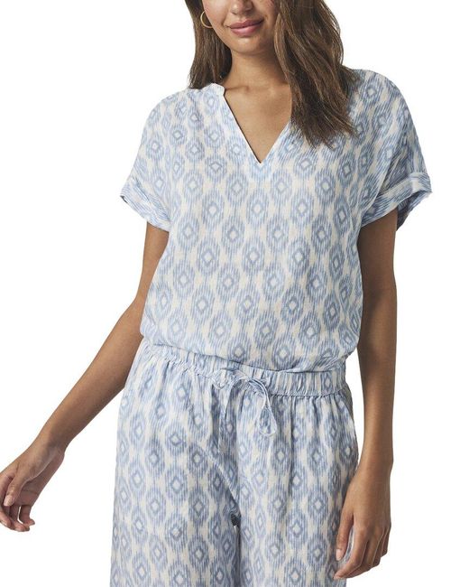 Splendid Blue St Tropez Linen Blouse