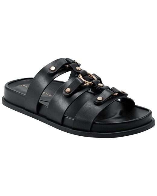 Marc Fisher Black Verity Leather Sandal