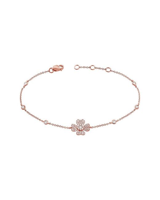 Sabrina Designs White 14K Rose 0.32 Ct. Tw. Diamond Flower Bracelet