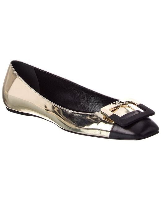 Roger Vivier Black Leather Ballet Flat