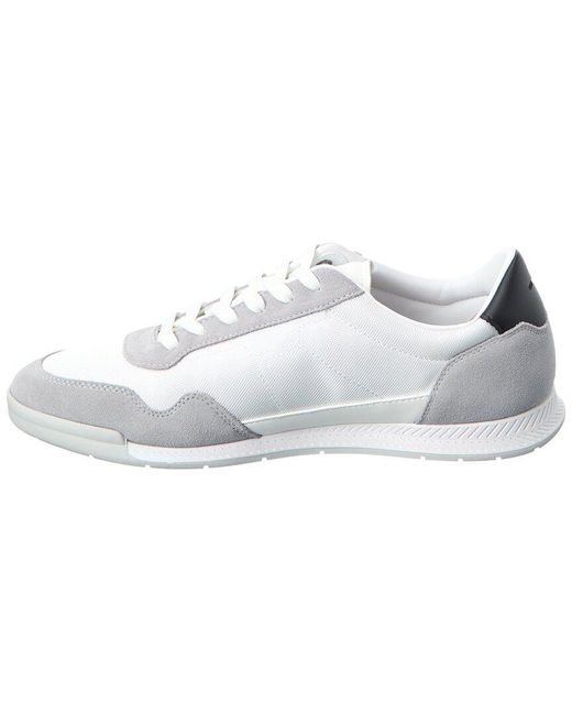 Boss White Titanium Suede Sneaker for men