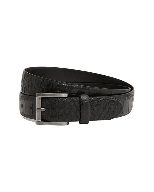 Reiss Black Albany Leather Belt for men