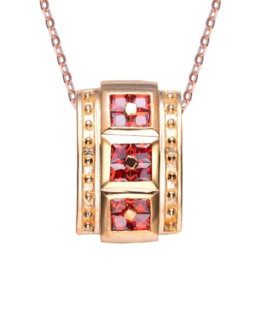 Genevive Jewelry White 14k Over Silver Cz Pendant