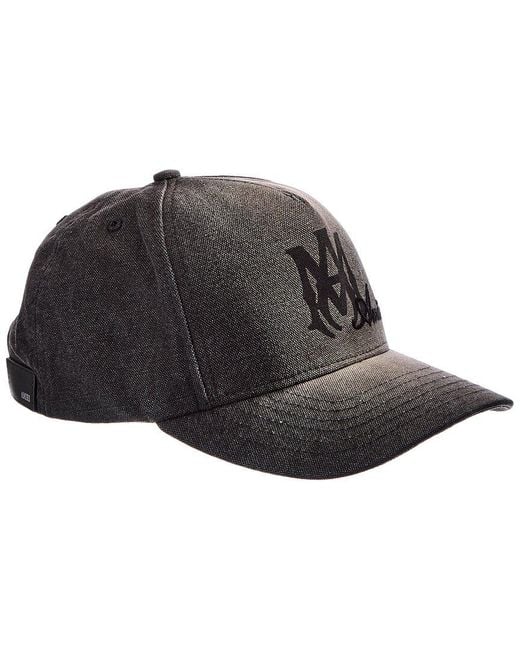 Amiri Black Leather-Trim Cap for men