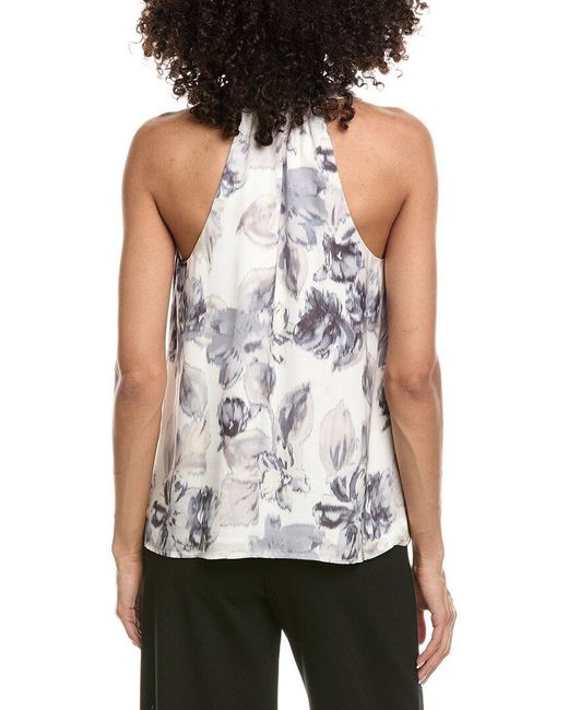 Tommy Bahama White Jeweled Blooms Satin Halter Top