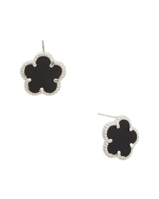 Juvell Black 18K Plated Clover Earring