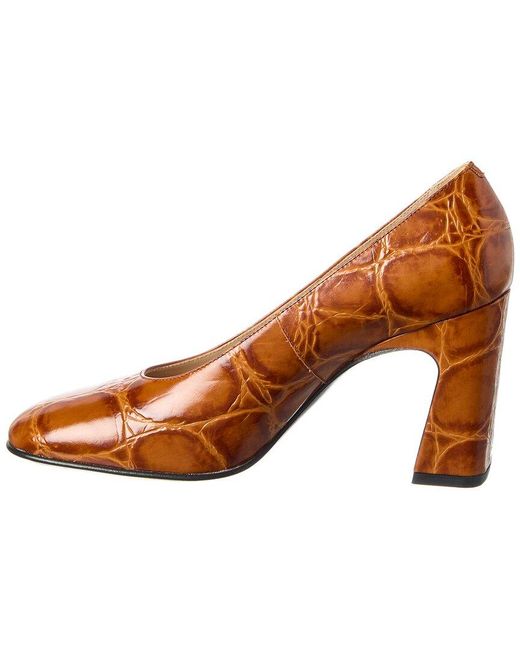 Tod's Brown Embossed Leather Pump
