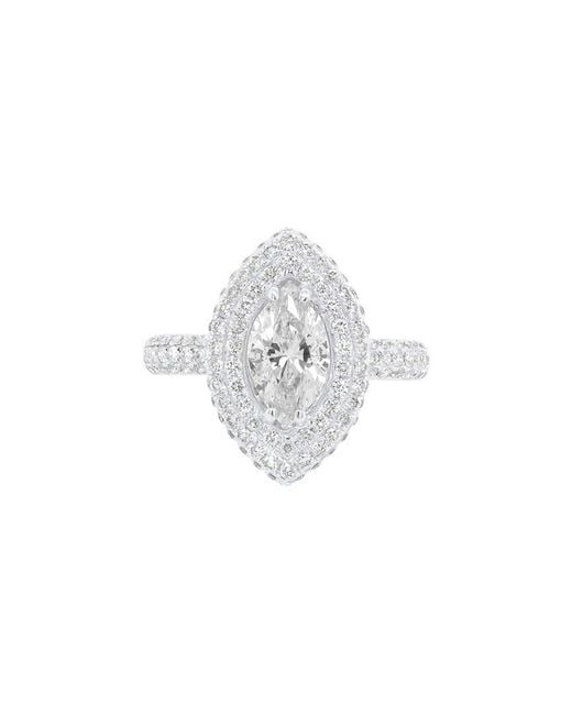 Diana M Multicolor Fine Jewelry 18k 1.90 Ct. Tw. Diamond Half-set Ring