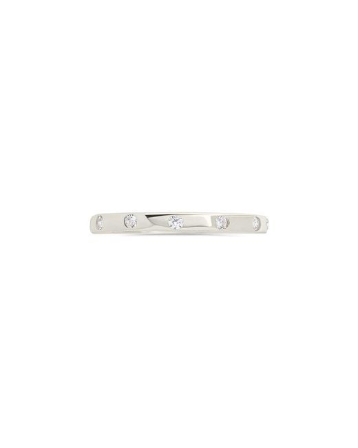 Sterling Forever White Cz Mindy Studded Ring