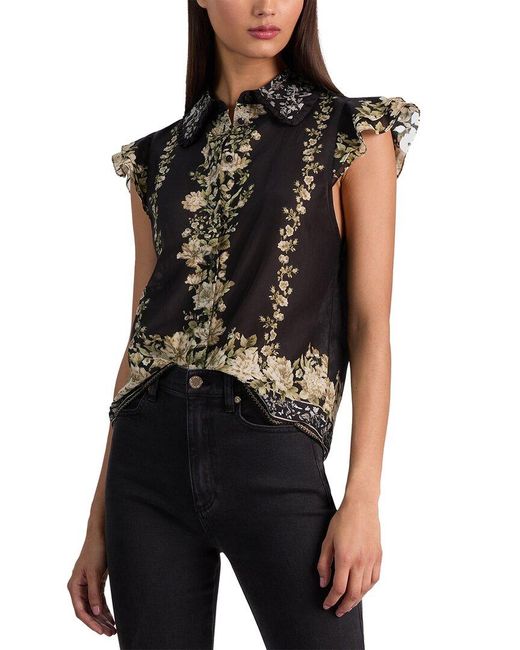 Alice + Olivia Black Alice + Olivia Martel Blouse