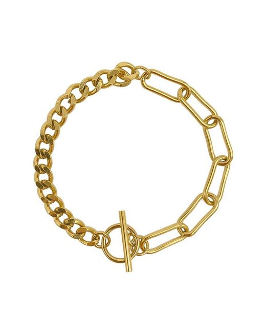 Adornia Metallic 14k Plated Curb Paperclip Chain Bracelet