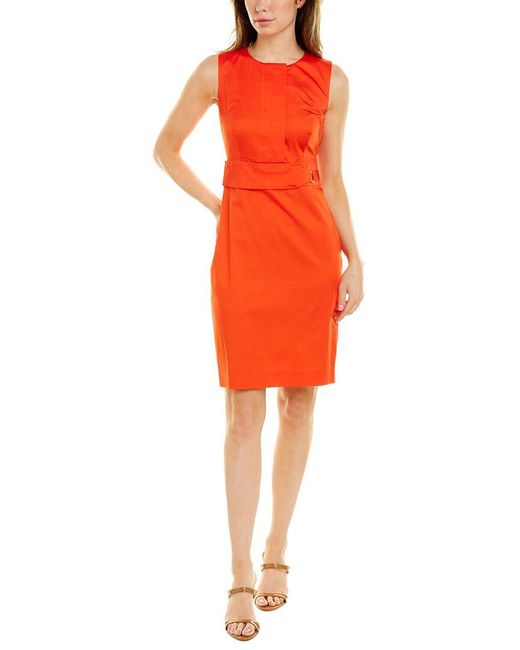 Donna Karan Cotton Buckle Sheath Dress 
