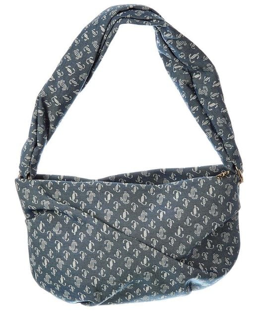 Jimmy Choo Blue Bonny Denim Shoulder Bag