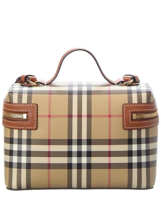Burberry Brown Check E-Canvas & Leather Vanity Case