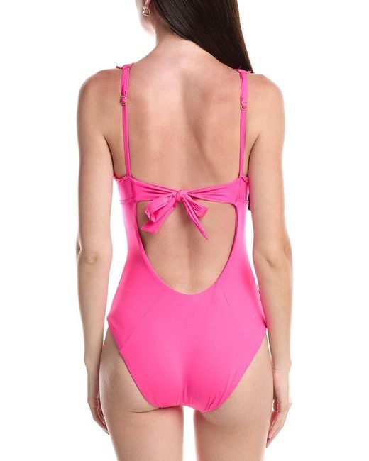 Becca Pink Frills Plunge One-Piece
