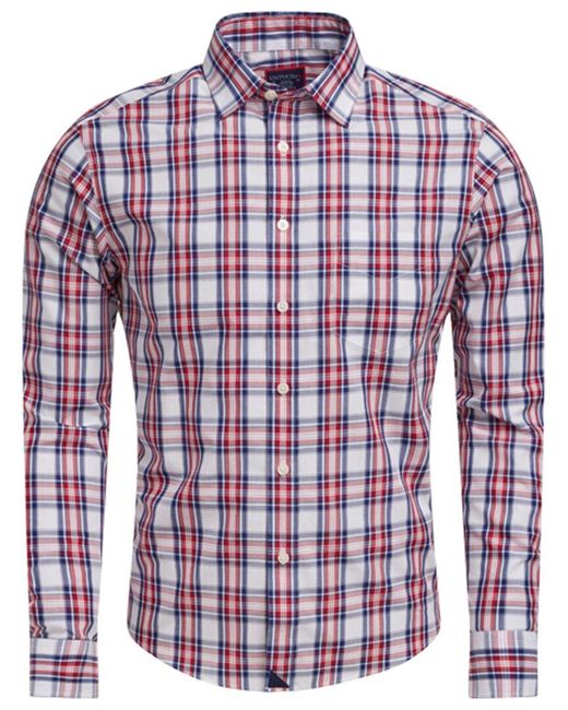 UNTUCKit Red Slim Fit Wrinkle-Free Mccurry Shirt for men