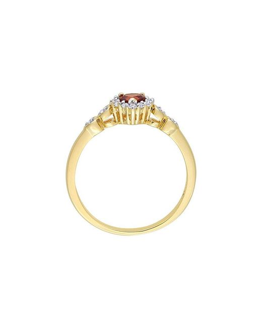 Rina Limor White 0.46 Ct. Tw. Diamond & Lab-Grown Created Sapphire, Garnet Halo Ring