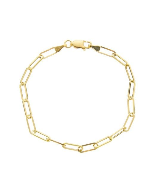 Italian Gold Metallic 14K 3.2Mm Polished Paperclip Chain Bracelet