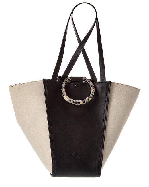 Mulberry Rider Mini Canvas & Leather Tote in Black | Lyst UK