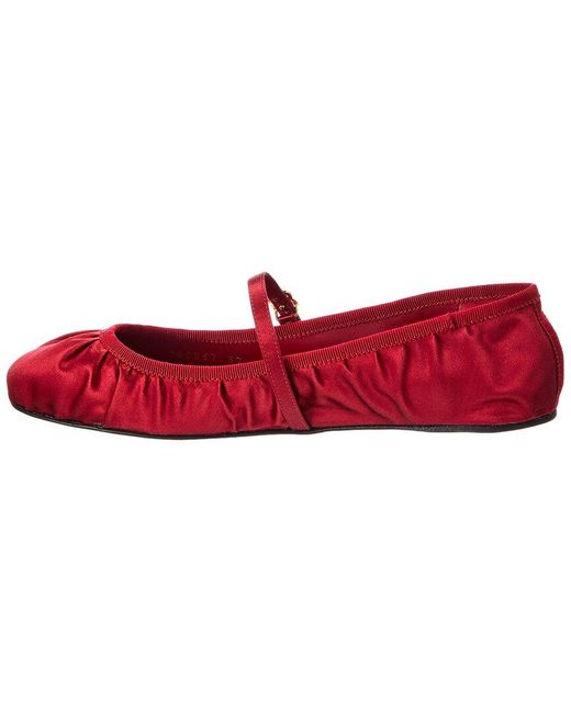 Dolce & Gabbana Red Dg Logo Satin Flat