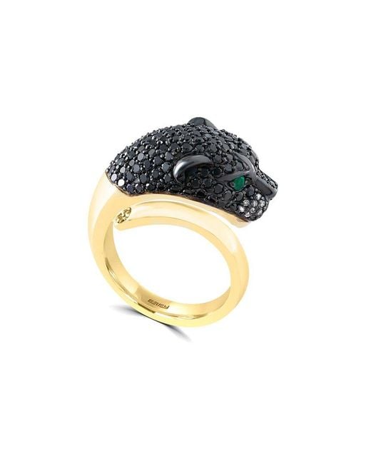 Effy Fine Jewelry Metallic 14K 1.80 Ct. Tw. Diamond & Emerald Cz Ring