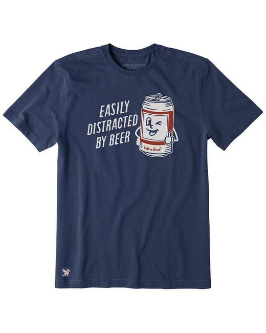 Life Is Good. Blue Crusher Shirt for men