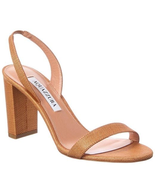 Aquazzura Brown So Nude 85 Raffia Slingback Sandal