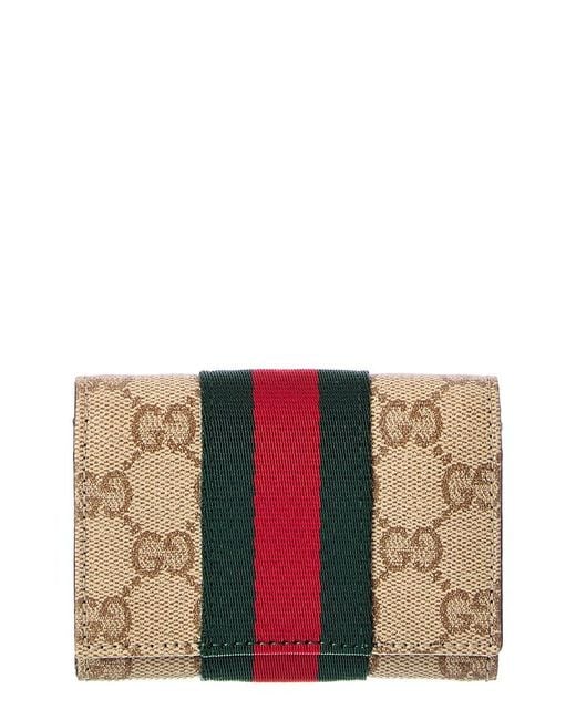 Gucci Brown Gg Coated Canvas Bifold Wallet