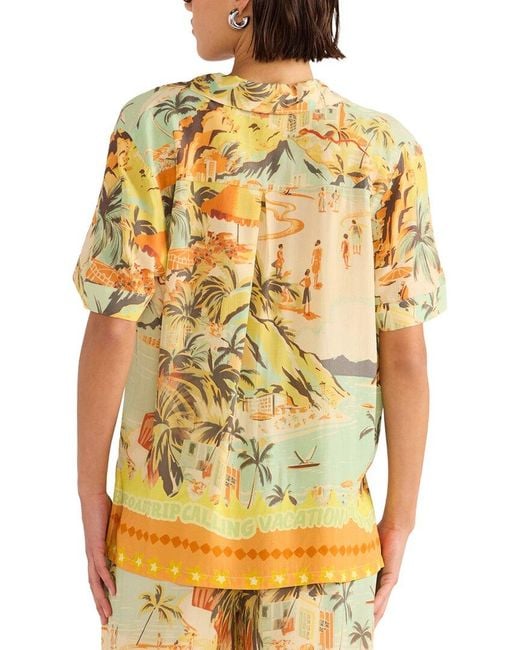 MINKPINK Yellow Vacanza Resort Shirt