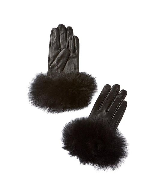 La Fiorentina Black Leather Gloves