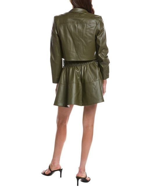 Laundry by Shelli Segal Green Curved Hem Cropped Jacket