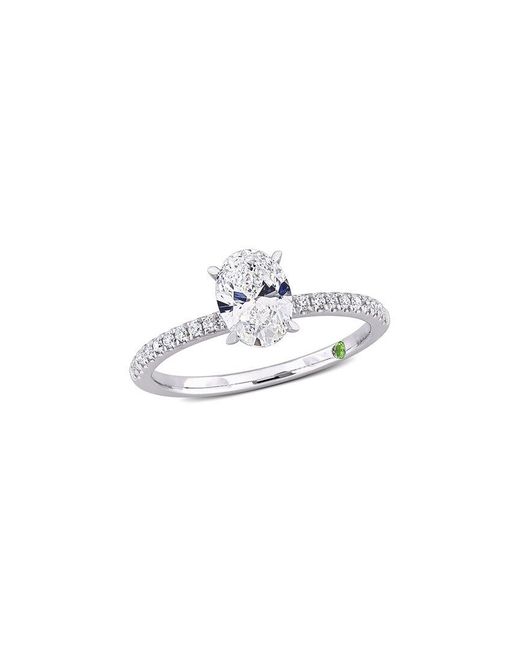 Lab Grown Diamonds White 14K 1.17 Ct. Tw. Lab Grown Diamond & Tsavorite Ring