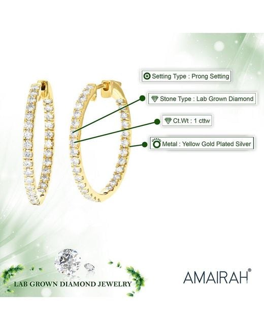Amairah Metallic 1.00 Ct. Tw. Lab-Grown Diamond Hoops
