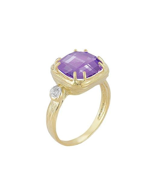 Reiss Purple 14k 3.53 Ct. Tw. Diamond & Amethyst Ring