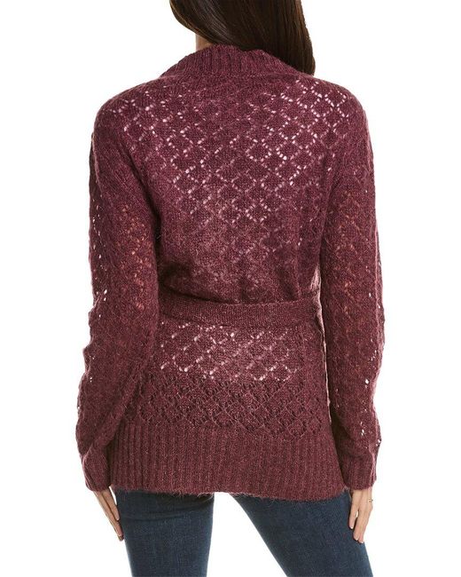 Manoush Red Cocoon D'hiver Mohair-blend Cardigan