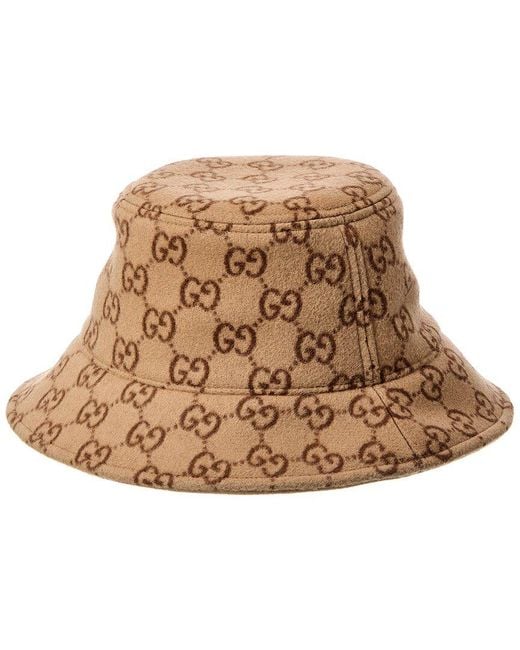 Gucci Natural Gg Wool Bucket Hat