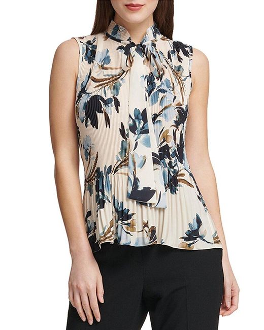 DKNY Multicolor Pleated Top