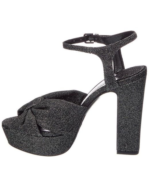 Jimmy Choo Black Heloise 120 Glitter Platform Sandal