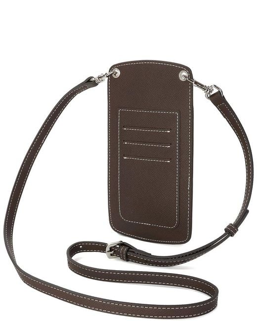 Tiffany & Fred Paris Black Grained Leather Phone Bag