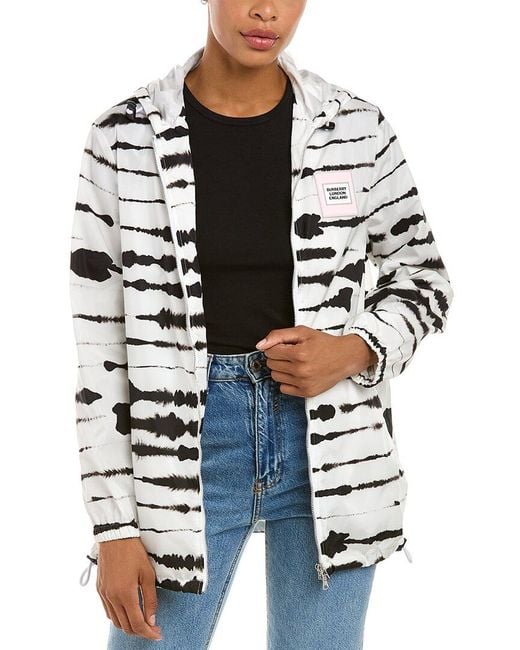 Burberry Blue Watercolour Print Econyl Hooded Parka