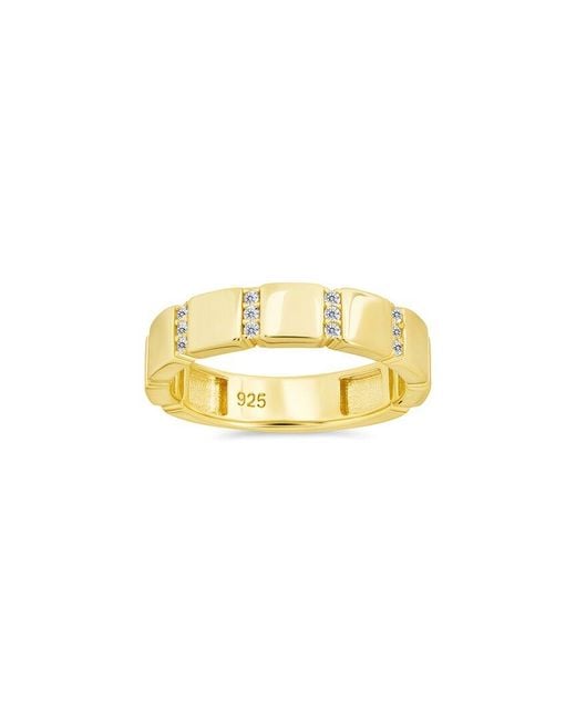 Sterling Forever Metallic 14K Over Cz Bradley Ring
